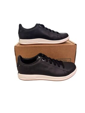 KURU Roam Shoes Womens Size 9 Jet Black Leather Casual Walking Sneakers Comfort